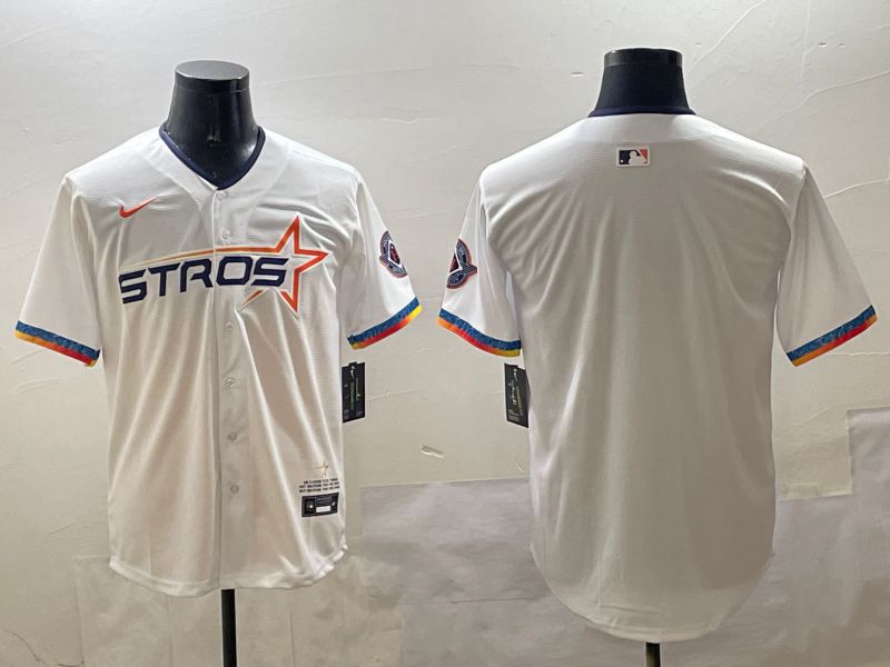 Men Houston Astros Blank White Fourth generation Joint Name 2025 Nike MLB Jersey style 1